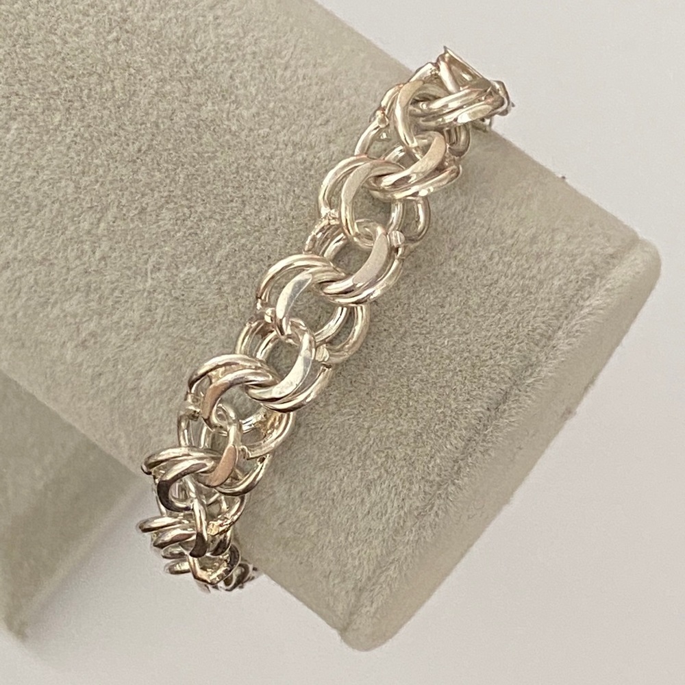Unisex 8.5” handmade 925 silver bracelet 10mm